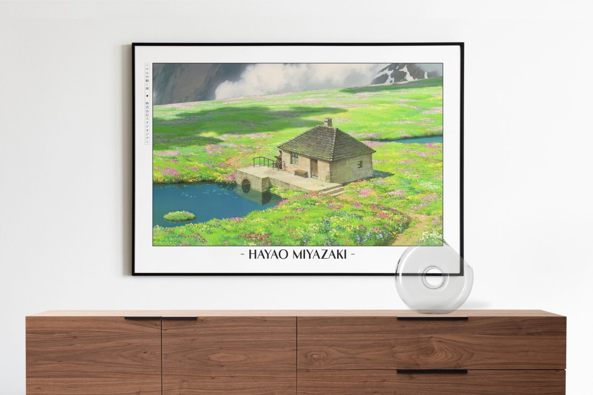 Studio Ghibli - House by the Flowers - Artist Name with Decor