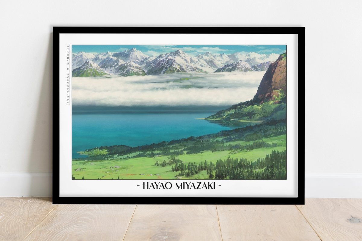 Studio Ghibli - The Moving Horizon - Artist Name - Black Frame