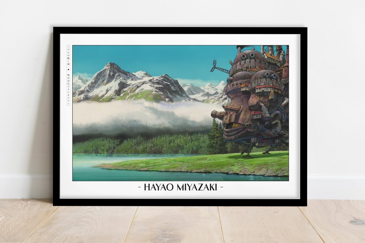 Studio Ghibli - Castle in Motion - Artist Name - Black Frame