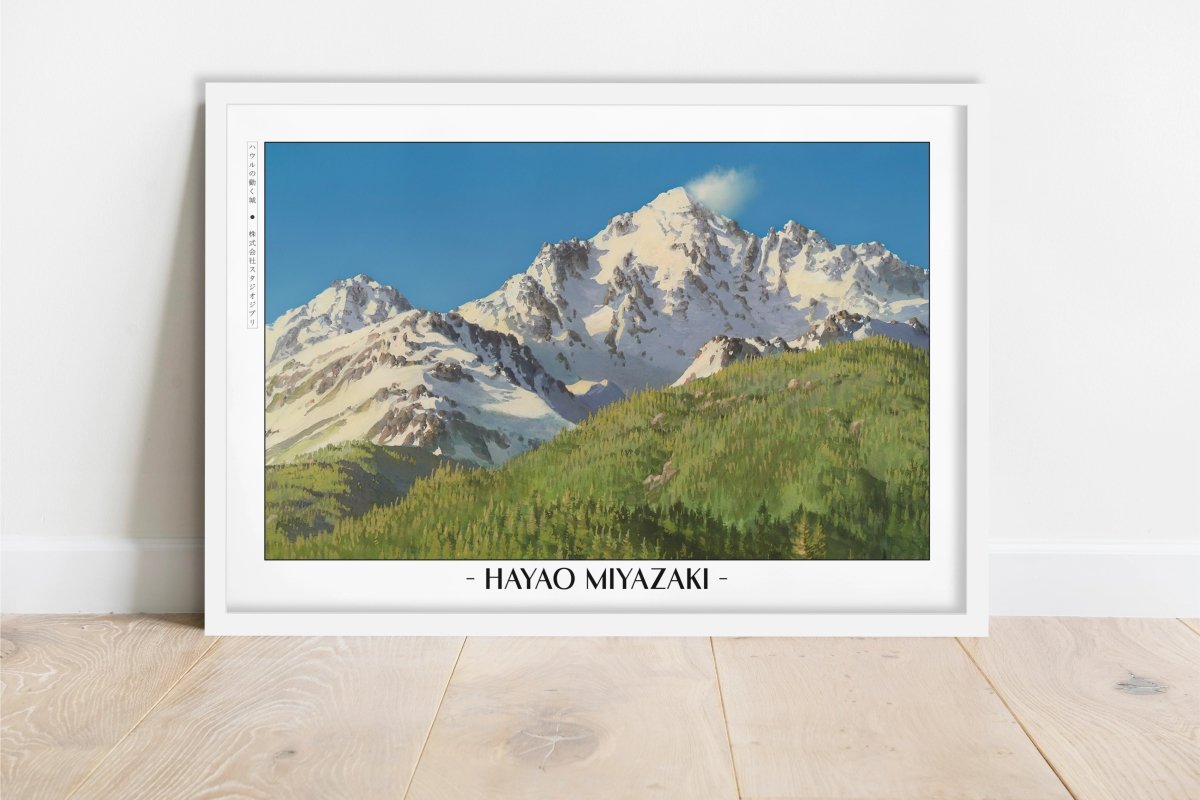 Studio Ghibli - Love Among the Clouds - Artist Name - White Frame