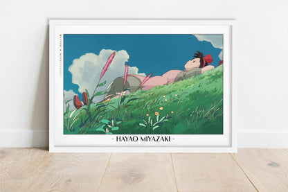 Studio Ghibli - The Girl who Flew - Artist Name - White Frame