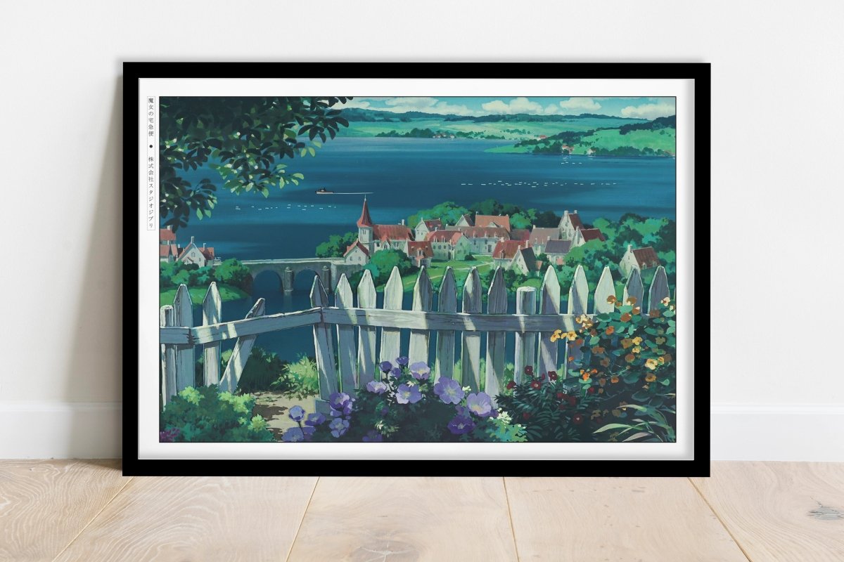 Studio Ghibli - Home Above the Sea - Art Only - Black Frame