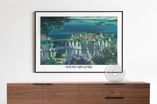 Studio Ghibli - Home Above the Sea - Artist Name with Decor
