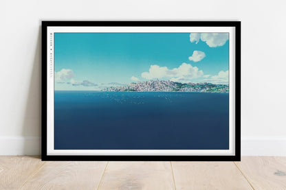 Studio Ghibli - Blue Horizon - Art Only - Black Frame