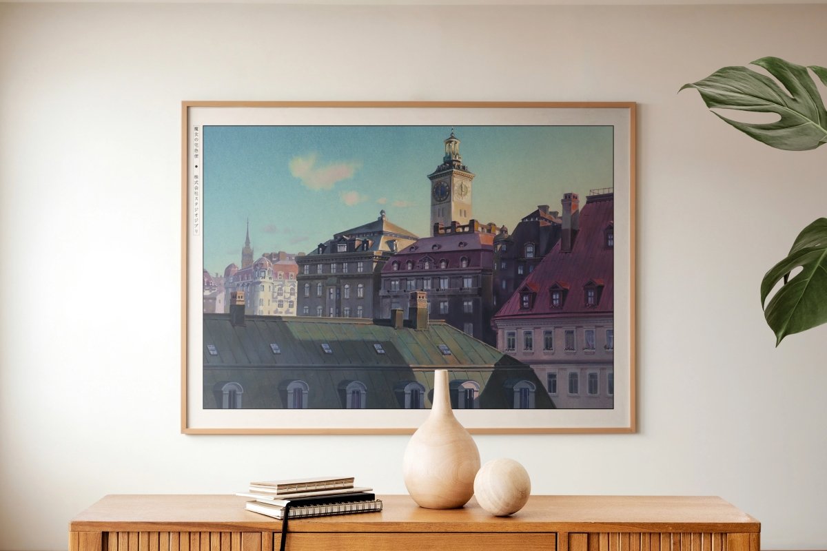Studio Ghibli - Red Roofs - Art Only with Decor