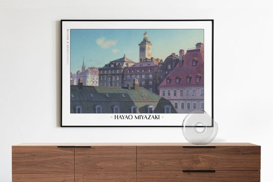 Studio Ghibli - Red Roofs - Artist Name with Decor