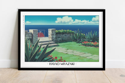 Studio Ghibli - Seaside Breeze - Artist Name - Black Frame