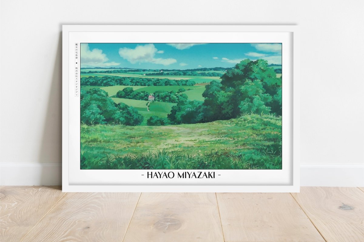 Studio Ghibli - Morning Delivery - Artist Name - White Frame