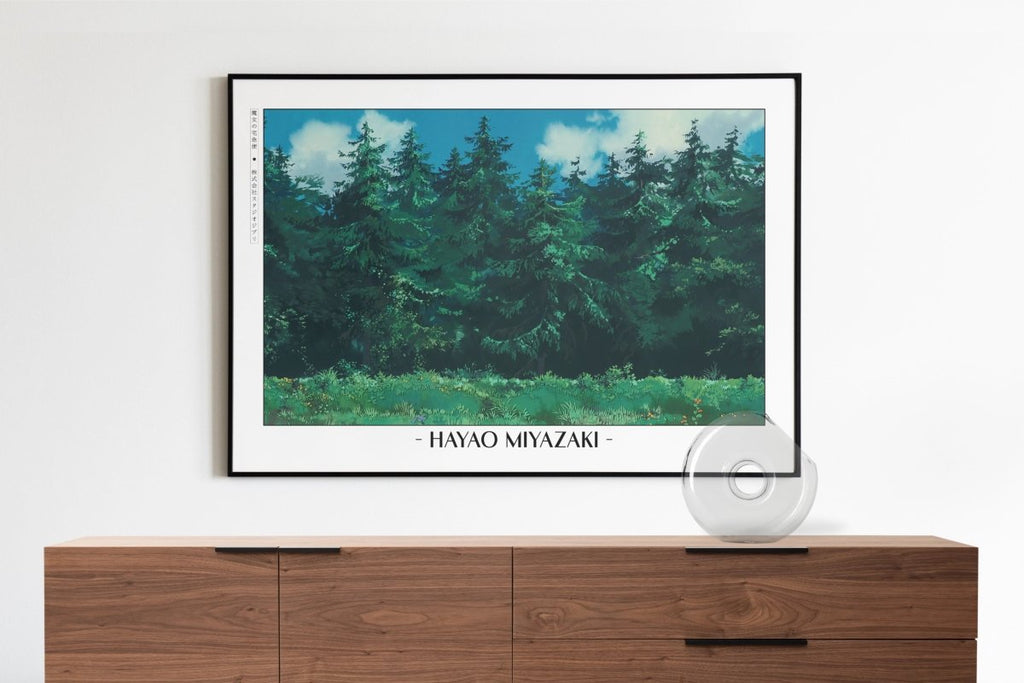 Studio Ghibli - Flight Over the Trees - Artist Name with Decor
