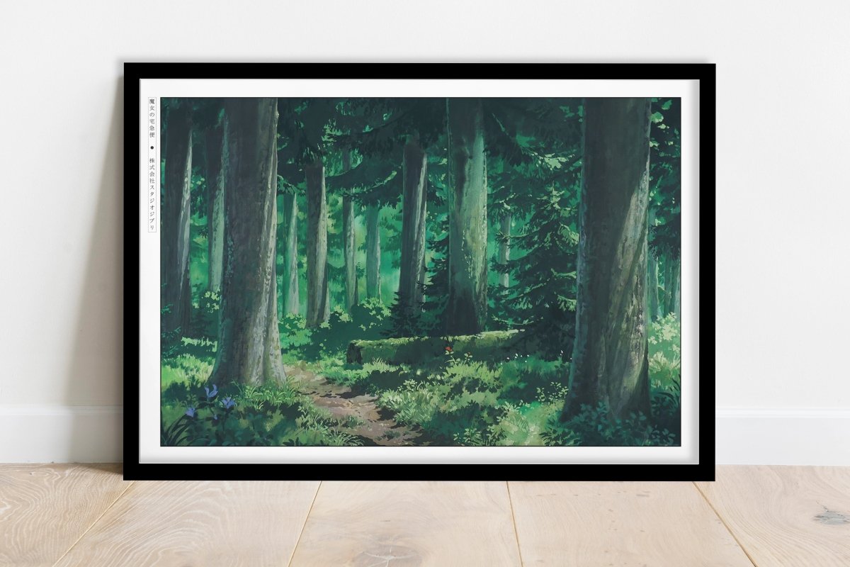Studio Ghibli - Through the Forest - Art Only - Black Frame