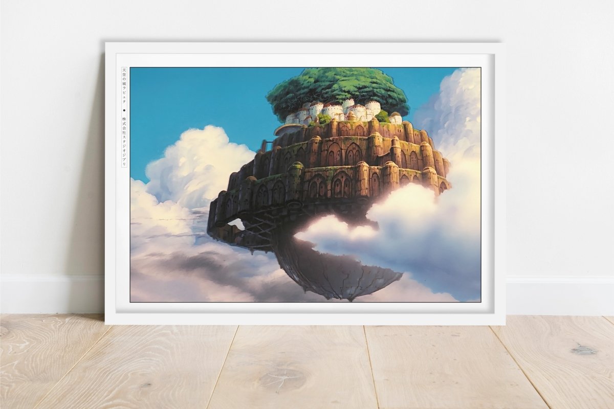 Studio Ghibli - City Above the Clouds - Art Only - White Frame