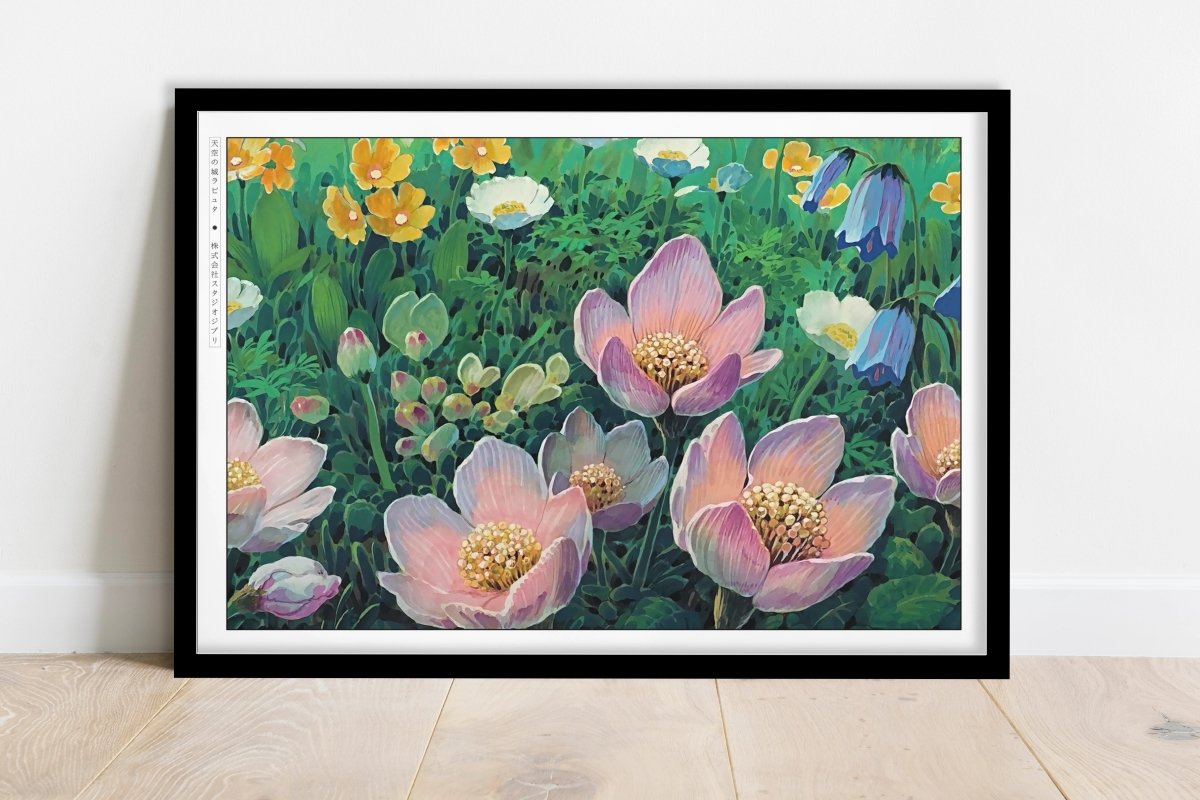 Studio Ghibli - Where the Flowers Sleep - Art Only - Black Frame
