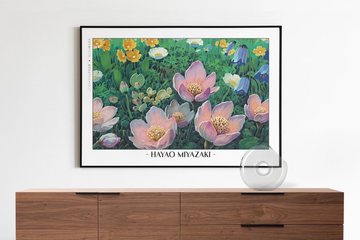 Studio Ghibli - Where the Flowers Sleep - Artist Name with Decor
