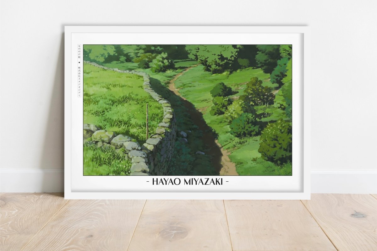 Studio Ghibli - Between Man & Spirit - Artist Name - White Frame