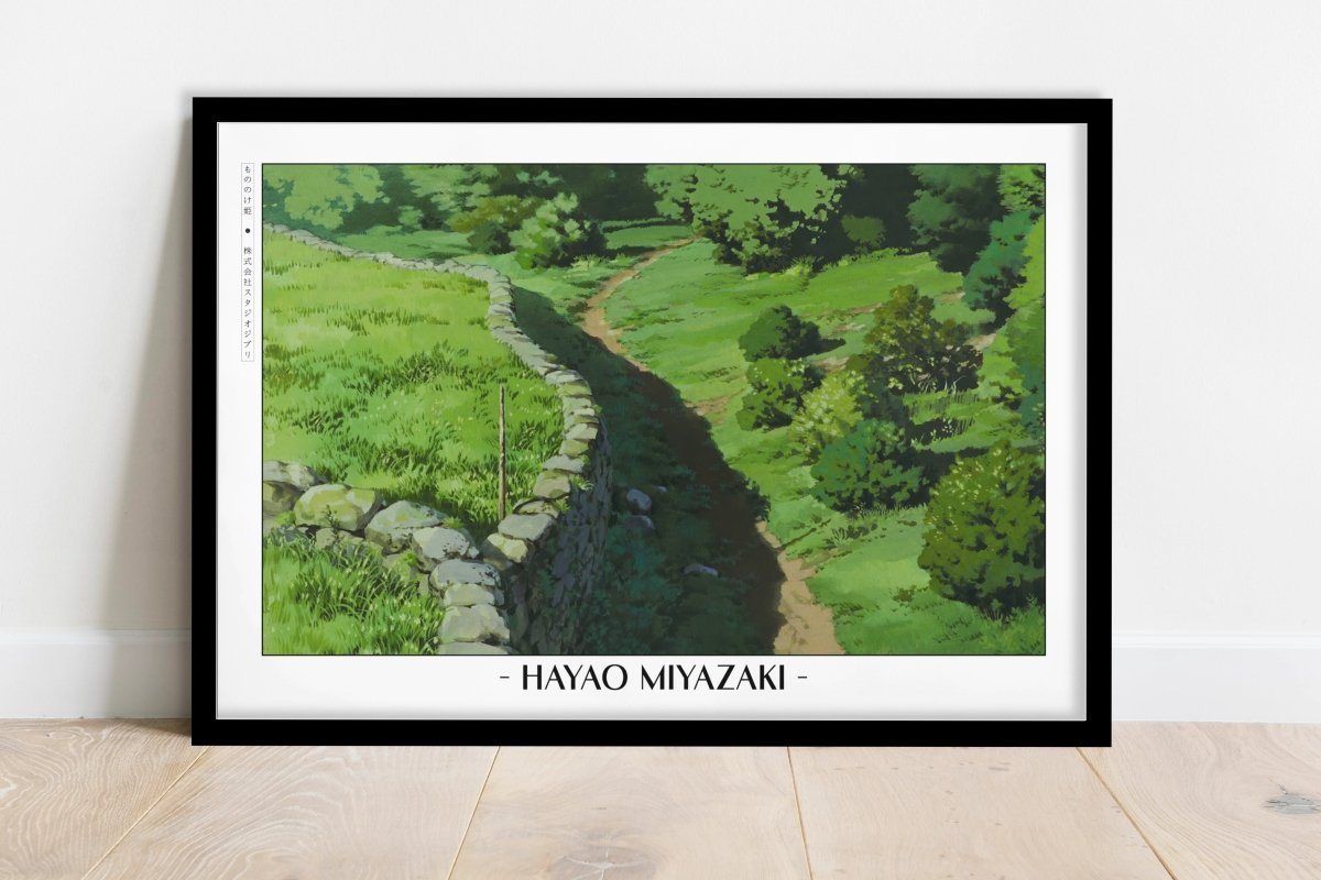 Studio Ghibli - Between Man & Spirit - Artist Name - Black Frame