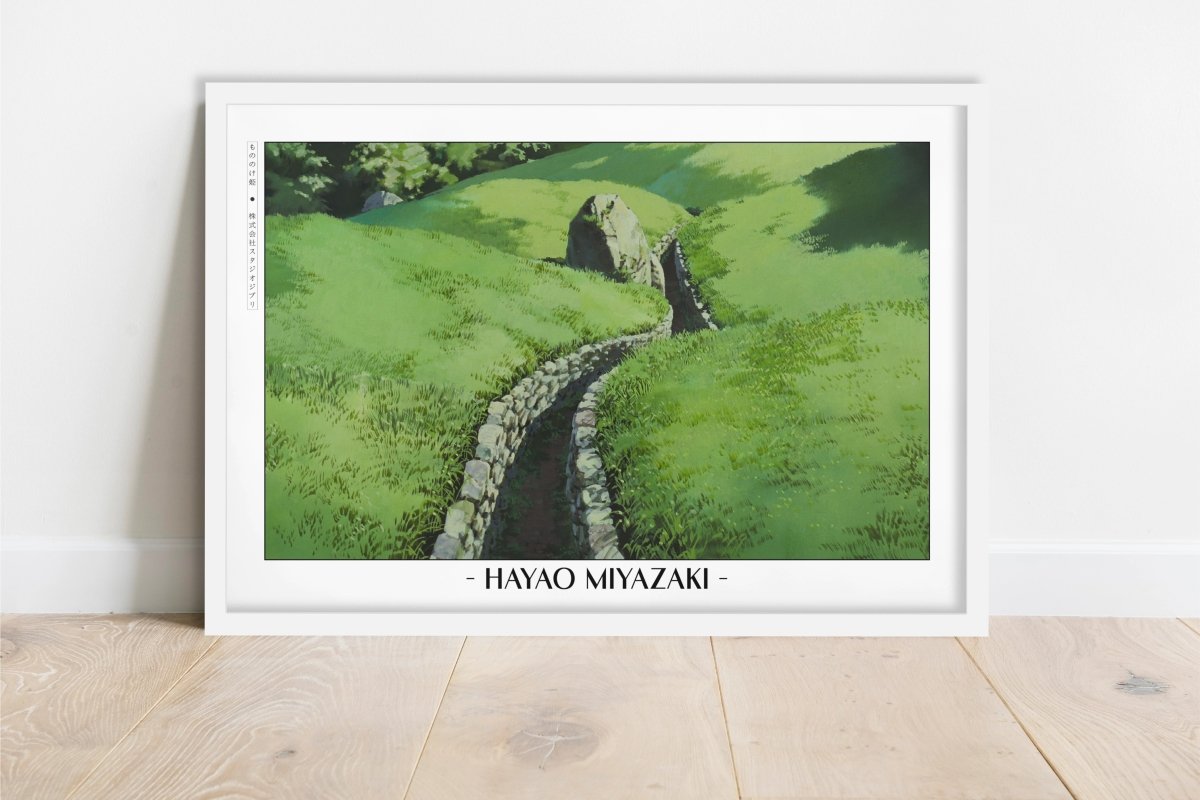 Studio Ghibli - Through the Wild - Artist Name - White Frame