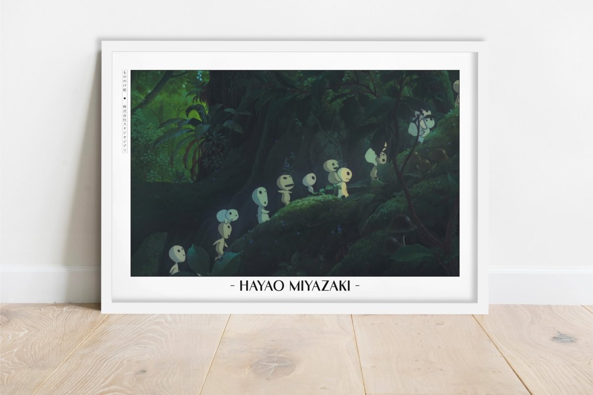 Studio Ghibli - Kodama - Artist Name - White Frame