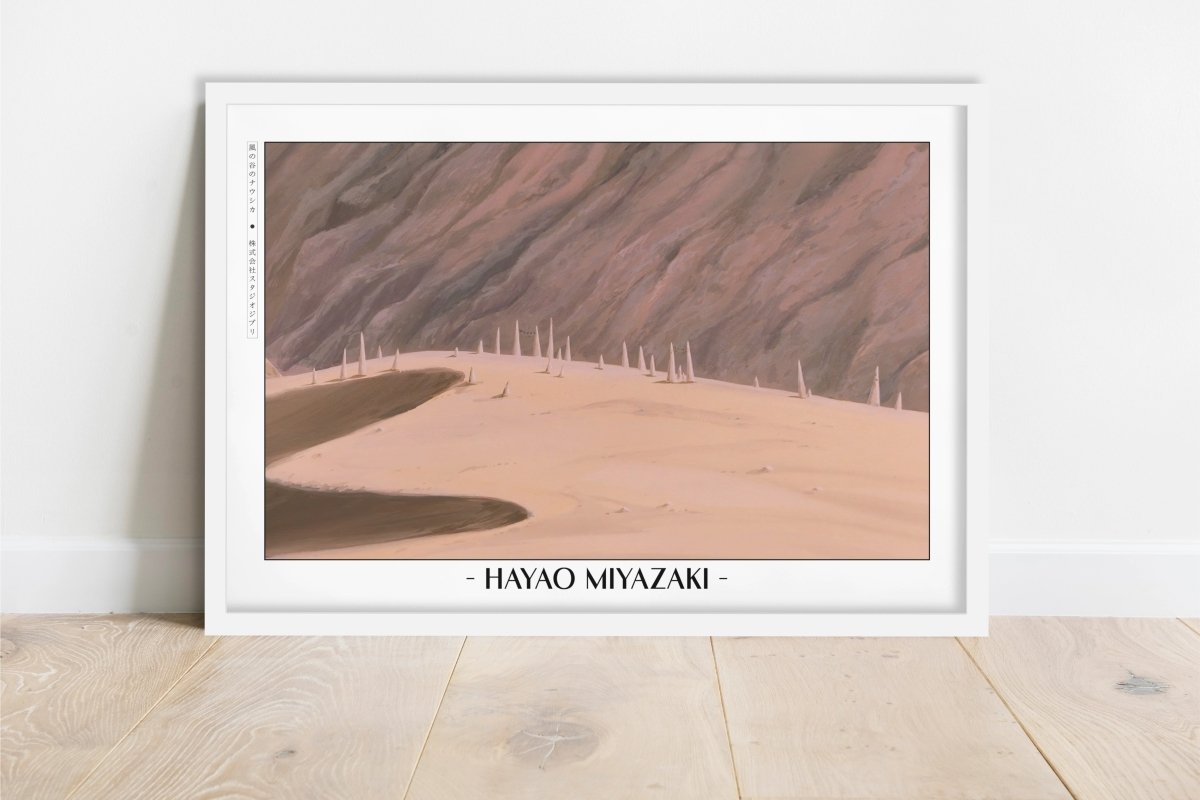 Studio Ghibli - Silent Earth - Artist Name - White Frame