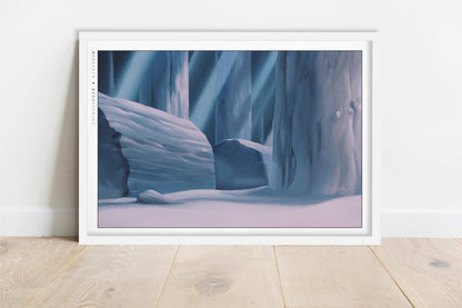 Studio Ghibli - Pale Forest - Art Only - White Frame
