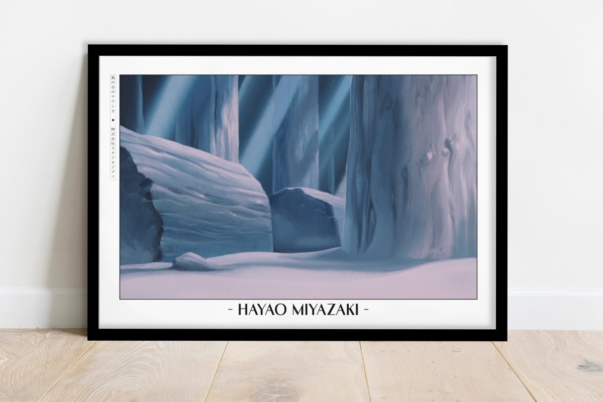 Studio Ghibli - Pale Forest - Artist Name - Black Frame