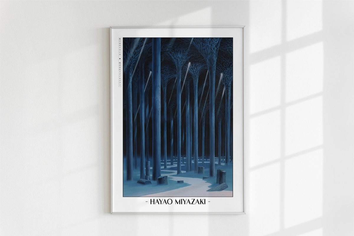 Studio Ghibli - Valley of Light - Artist Name - White Frame