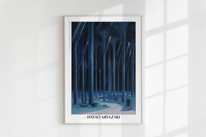 Studio Ghibli - Valley of Light - Artist Name - White Frame