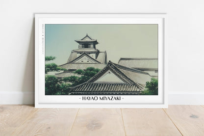 Studio Ghibli - The Fading Day - Artist Name - White Frame