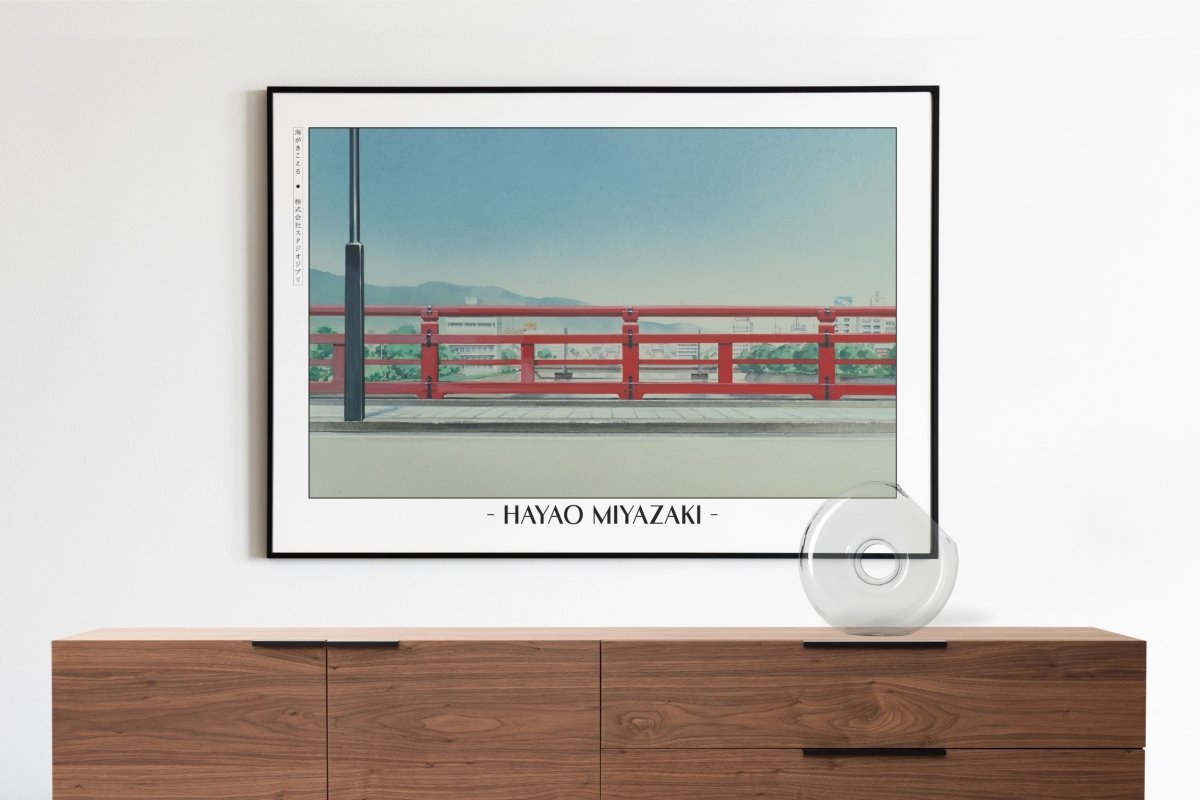 Studio Ghibli - Across the Bridge - Artist Name with Decor