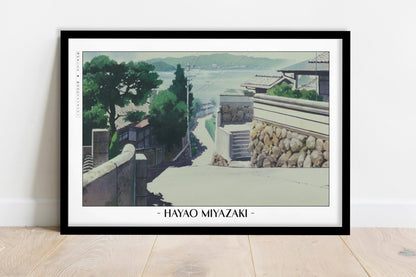Studio Ghibli - Long Walk Home - Artist Name - Black Frame