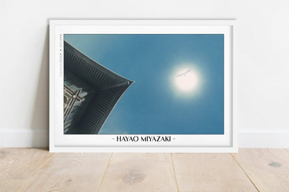 Studio Ghibli - Blue Afternoon - Artist Name - White Frame