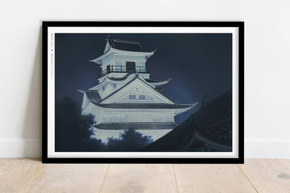 Studio Ghibli - Illuminated Castle - Art Only - Black Frame
