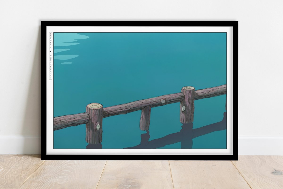 Studio Ghibli - Blue Ocean - Art Only - Black Frame