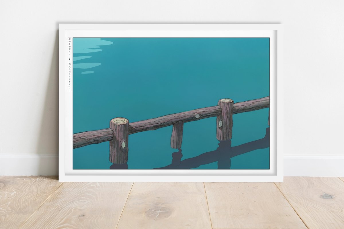 Studio Ghibli - Blue Ocean - Art Only - White Frame