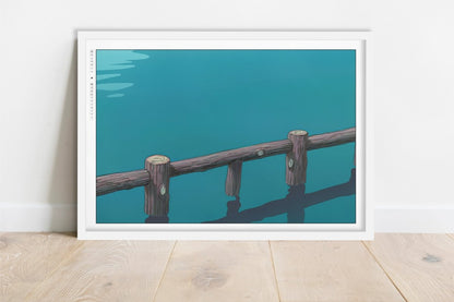 Studio Ghibli - Blue Ocean - Art Only - White Frame