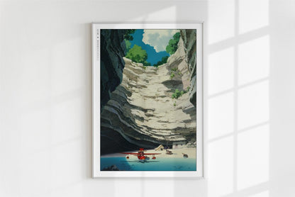 Studio Ghibli - The Scarlet Plane - Art Only - White Frame