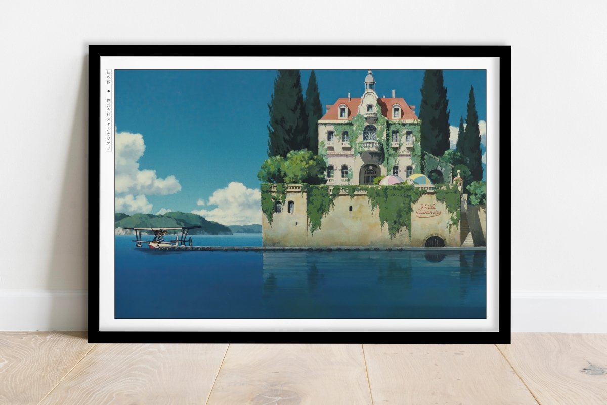 Studio Ghibli - Between Clouds & Waves - Art Only - Black Frame