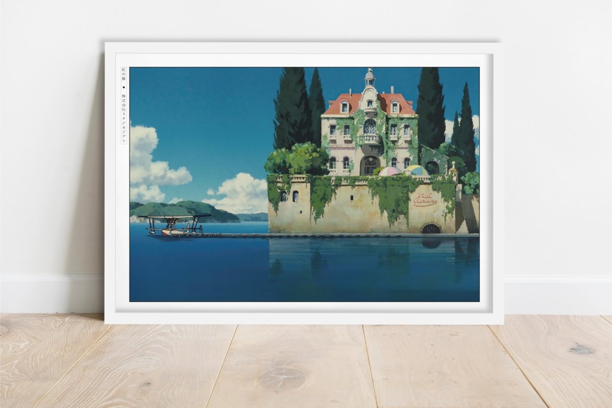 Studio Ghibli - Between Clouds & Waves - Art Only - White Frame