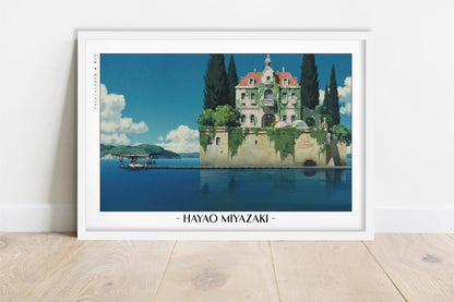 Studio Ghibli - Between Clouds & Waves - Artist Name - White Frame