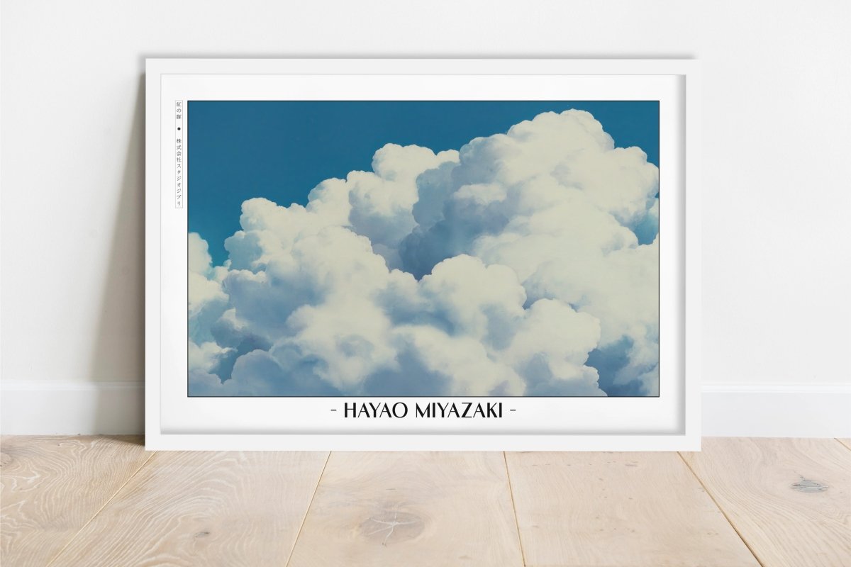 Studio Ghibli - Cloud of Dreams - Artist Name - White Frame