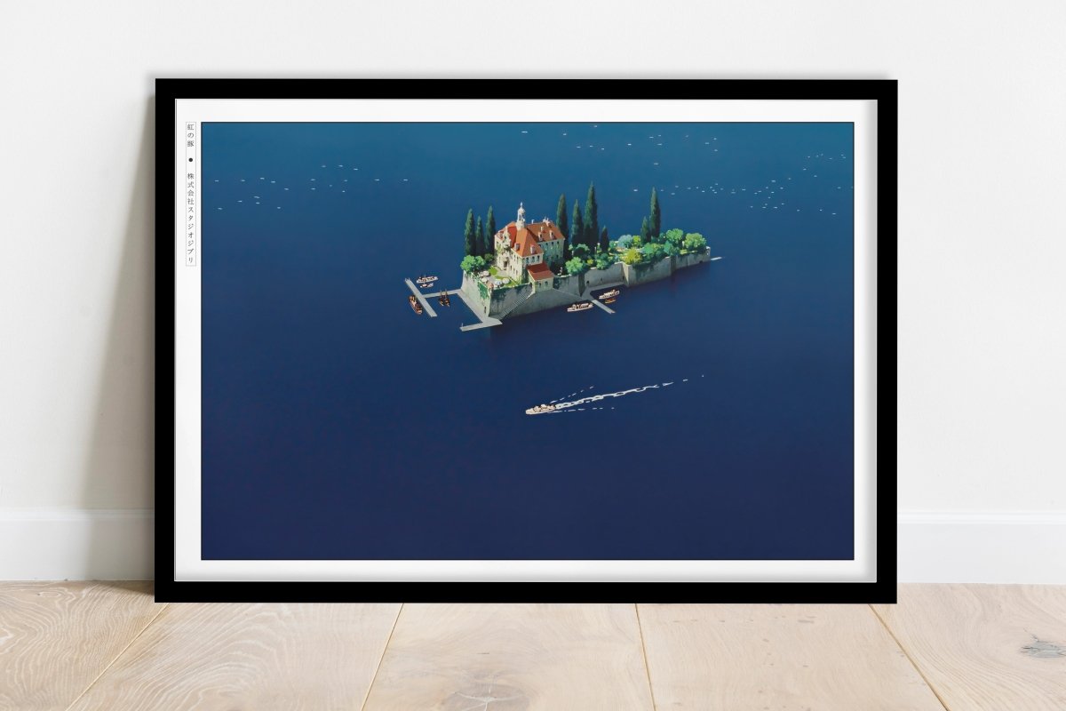 Studio Ghibli - Deep Blue - Art Only - Black Frame