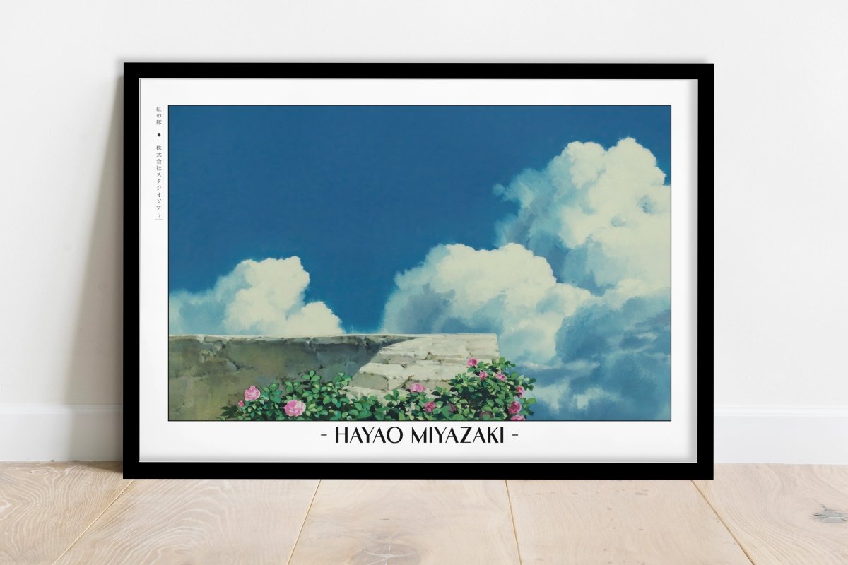 Studio Ghibli - Gentle Sky - Artist Name - Black Frame