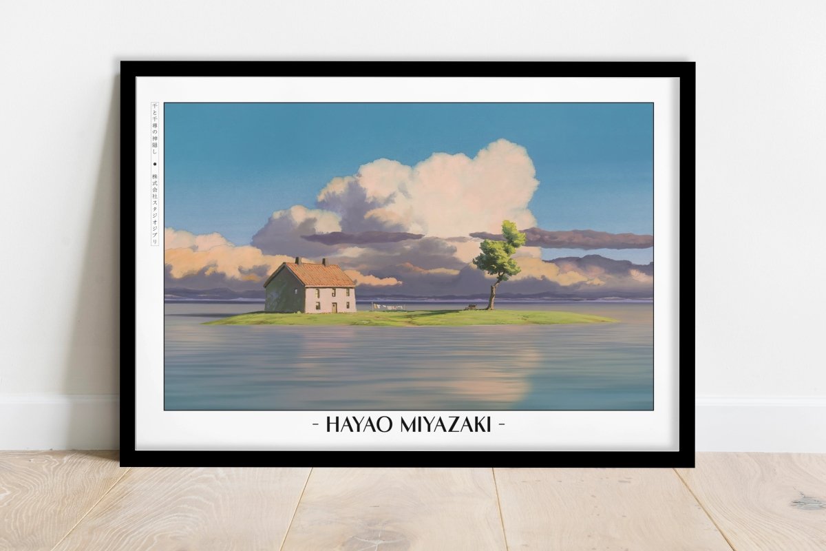 Studio Ghibli - The Forgotten Cottage - Artist Name - Black Frame
