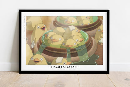 Studio Ghibli - Clean Ducks - Artist Name - Black Frame