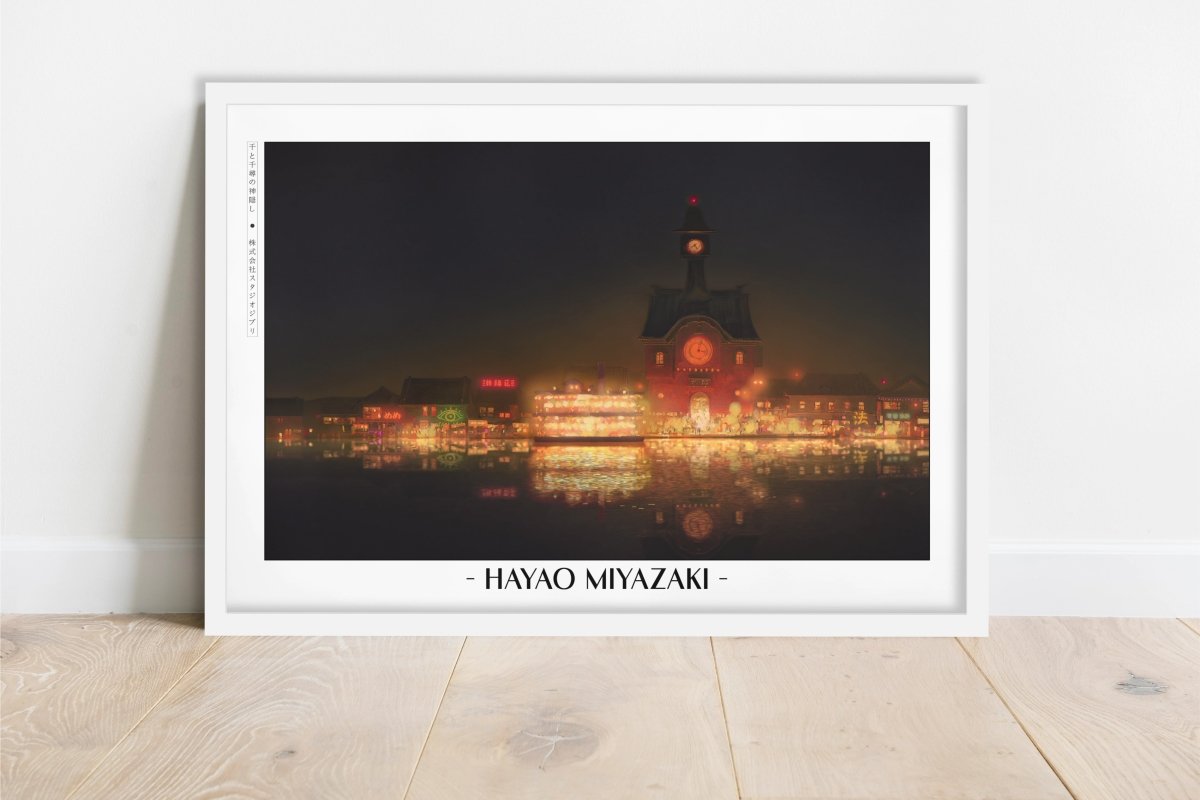 Studio Ghibli - Lost in the Glow - Artist Name - White Frame