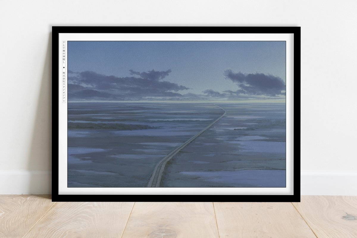 Studio Ghibli - Tracks Through the Mist - Art Only - Black Frame