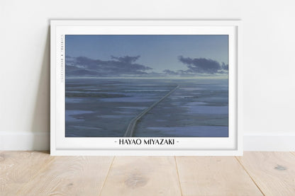 Studio Ghibli - Tracks Through the Mist - Artist Name - White Frame