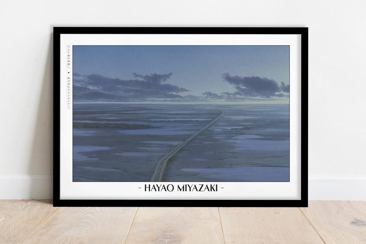 Studio Ghibli - Tracks Through the Mist - Artist Name - Black Frame