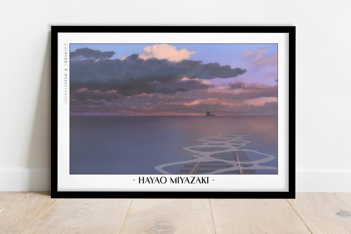 Studio Ghibli - Beneath the Red Sky - Artist Name - Black Frame