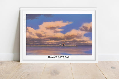 Studio Ghibli - Steamlight - Artist Name - White Frame