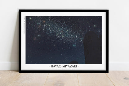 Studio Ghibli - Stars over Ruins - Artist Name - Black Frame